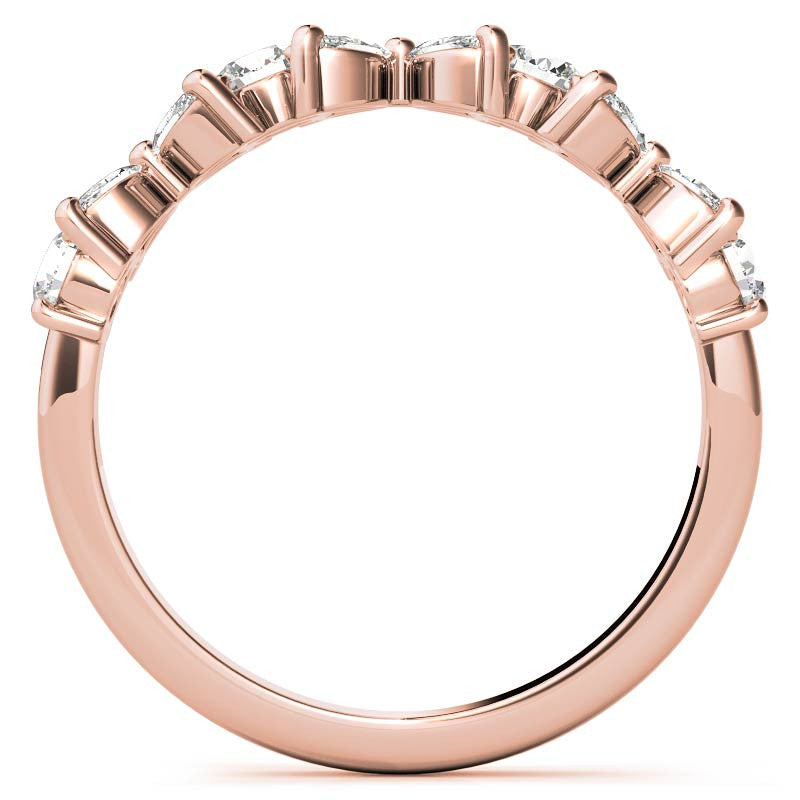 Round and Marquise Floral Moissanite Stackable Band
