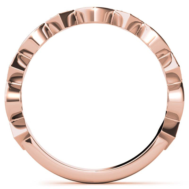 Round and Marquise Geometric Moissanite Stackable Band