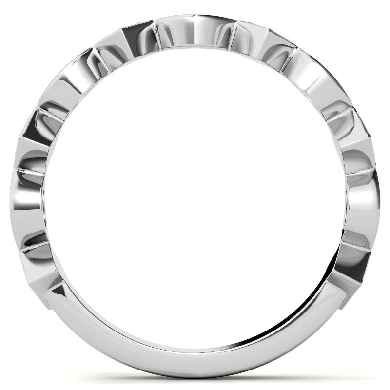 Round and Marquise Geometric Moissanite Stackable Band