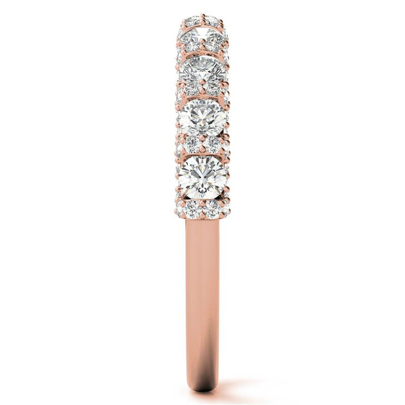 Round Pave U-Prong Moissanite Stackable Band