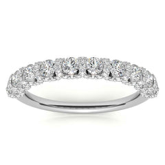 Round Pave U-Prong Moissanite Stackable Band