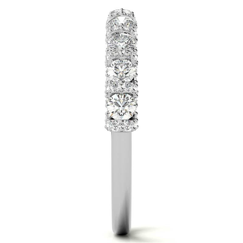 Round Pave U-Prong Moissanite Stackable Band