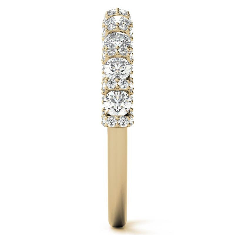 Round Pave U-Prong Moissanite Stackable Band