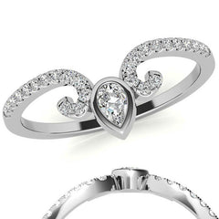 Unique Round and Pear Moissanite Stackable Band
