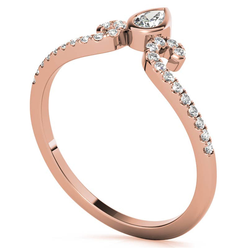 Unique Round and Pear Moissanite Stackable Band
