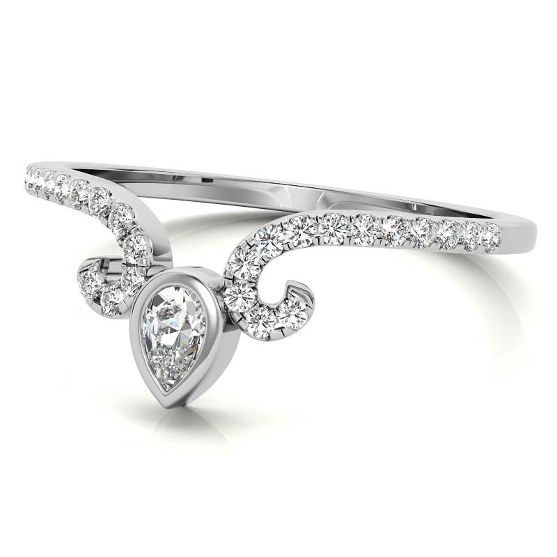 Unique Round and Pear Moissanite Stackable Band