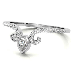 Unique Round and Pear Moissanite Stackable Band
