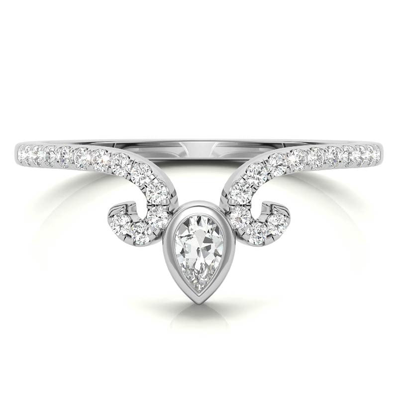 Unique Round and Pear Moissanite Stackable Band