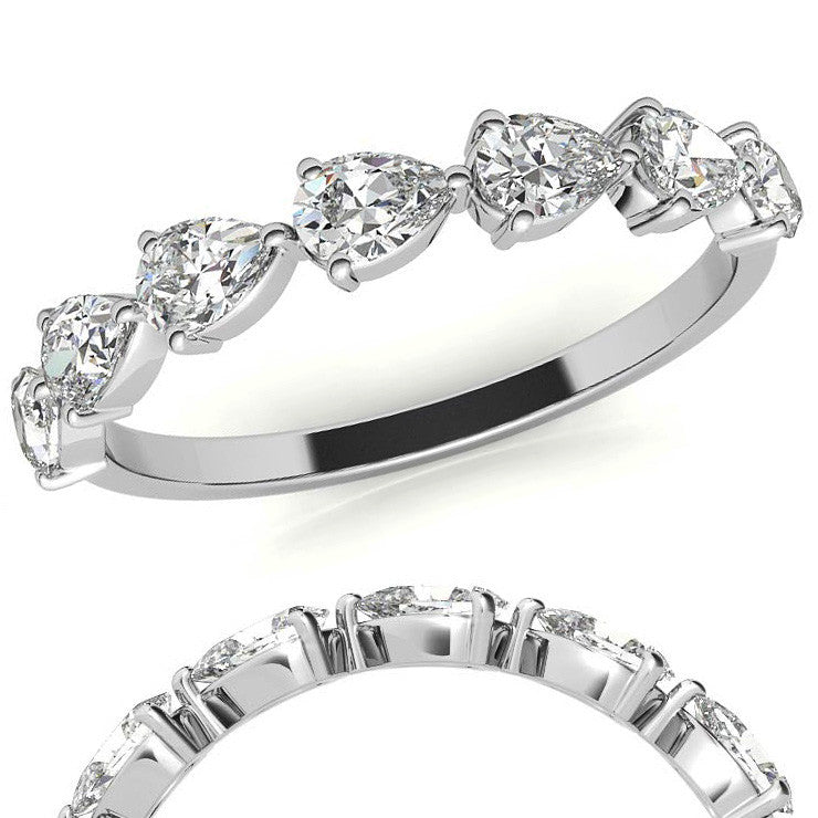 7-Stone 4x2.5mm Pear Moissanite Stackable Band