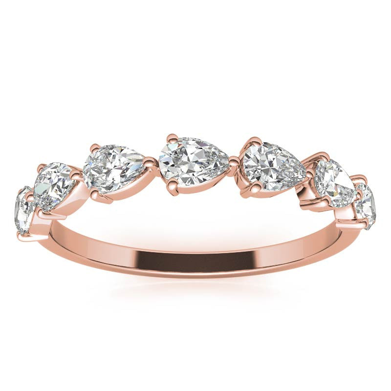 7-Stone 4x2.5mm Pear Moissanite Stackable Band