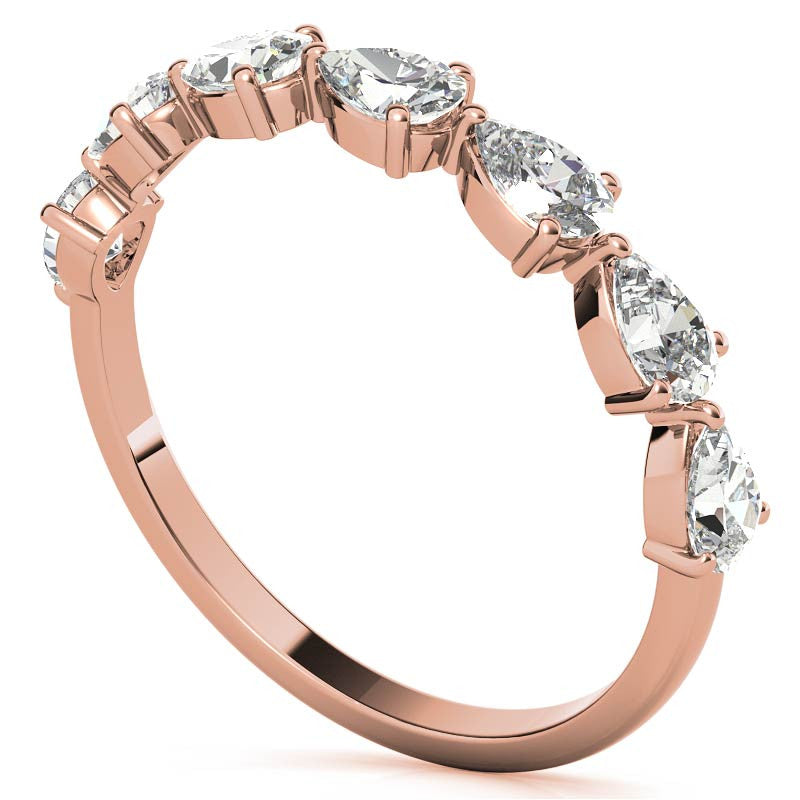 7-Stone 4x2.5mm Pear Moissanite Stackable Band