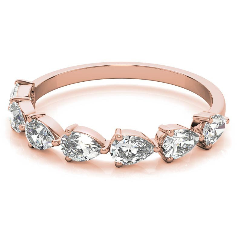 7-Stone 4x2.5mm Pear Moissanite Stackable Band
