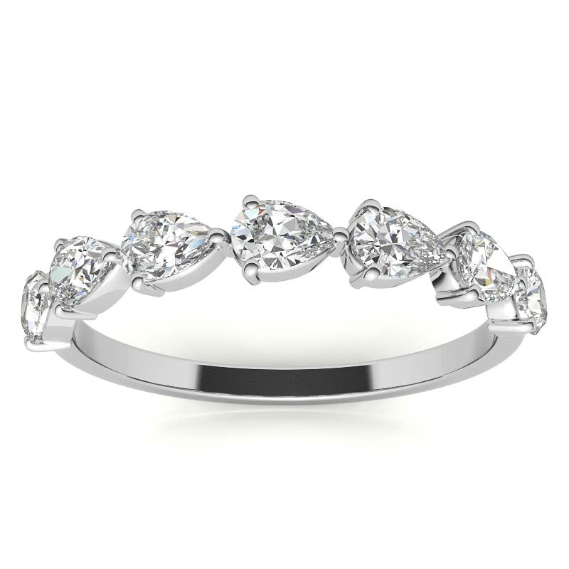 7-Stone 4x2.5mm Pear Moissanite Stackable Band