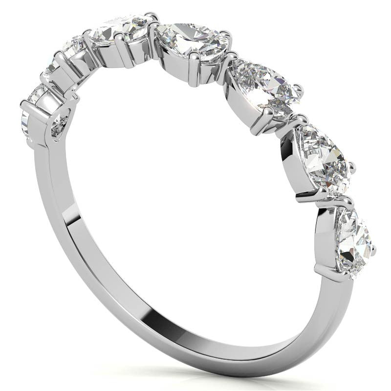 7-Stone 4x2.5mm Pear Moissanite Stackable Band