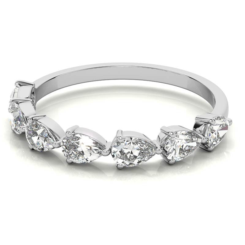 7-Stone 4x2.5mm Pear Moissanite Stackable Band