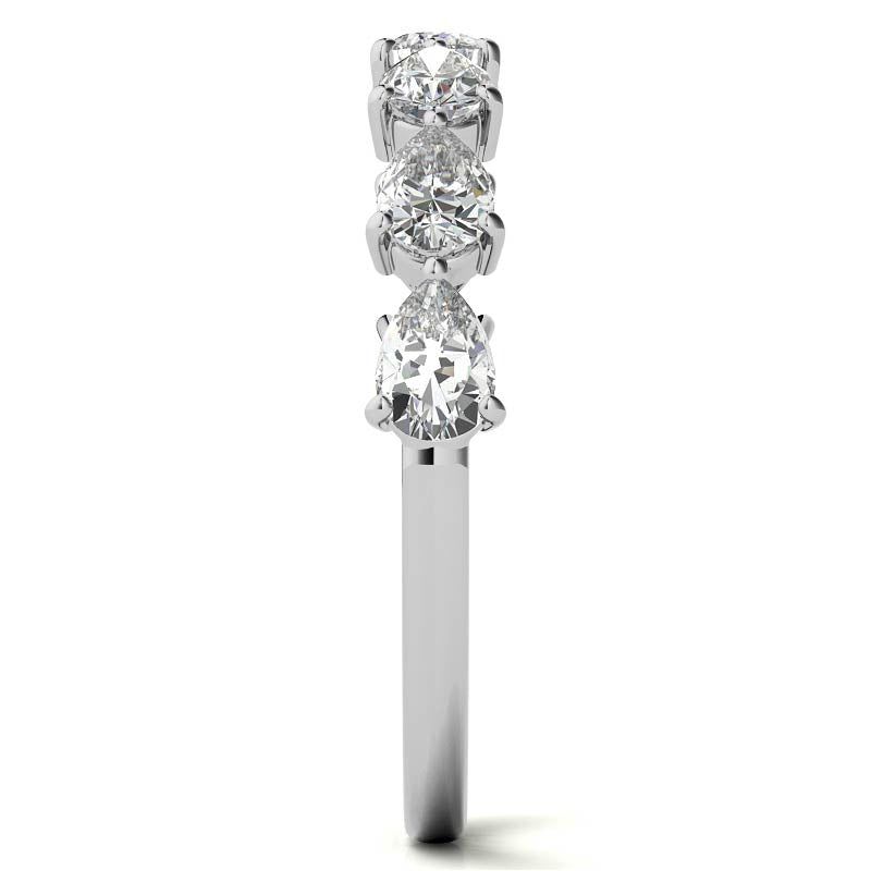 7-Stone 4x2.5mm Pear Moissanite Stackable Band