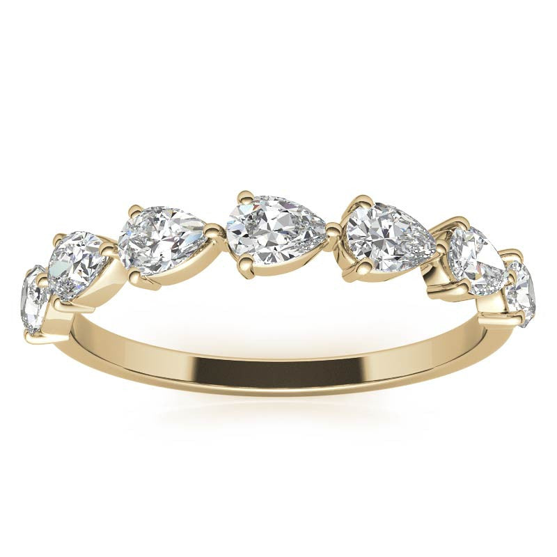 7-Stone 4x2.5mm Pear Moissanite Stackable Band