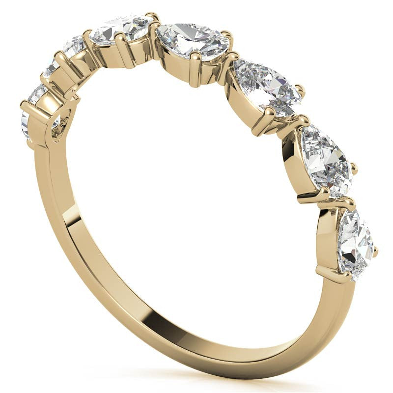 7-Stone 4x2.5mm Pear Moissanite Stackable Band