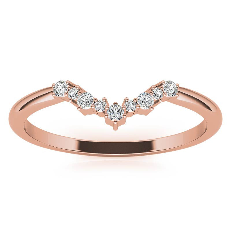 Round Curved Moissanite Stackable Band
