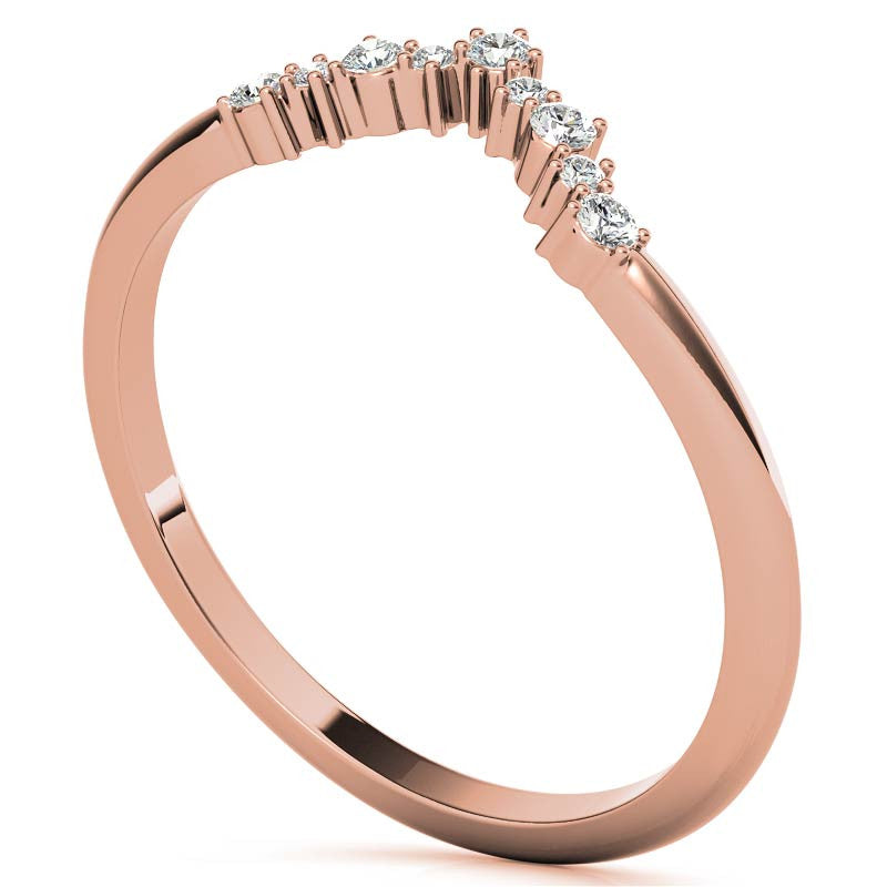 Round Curved Moissanite Stackable Band