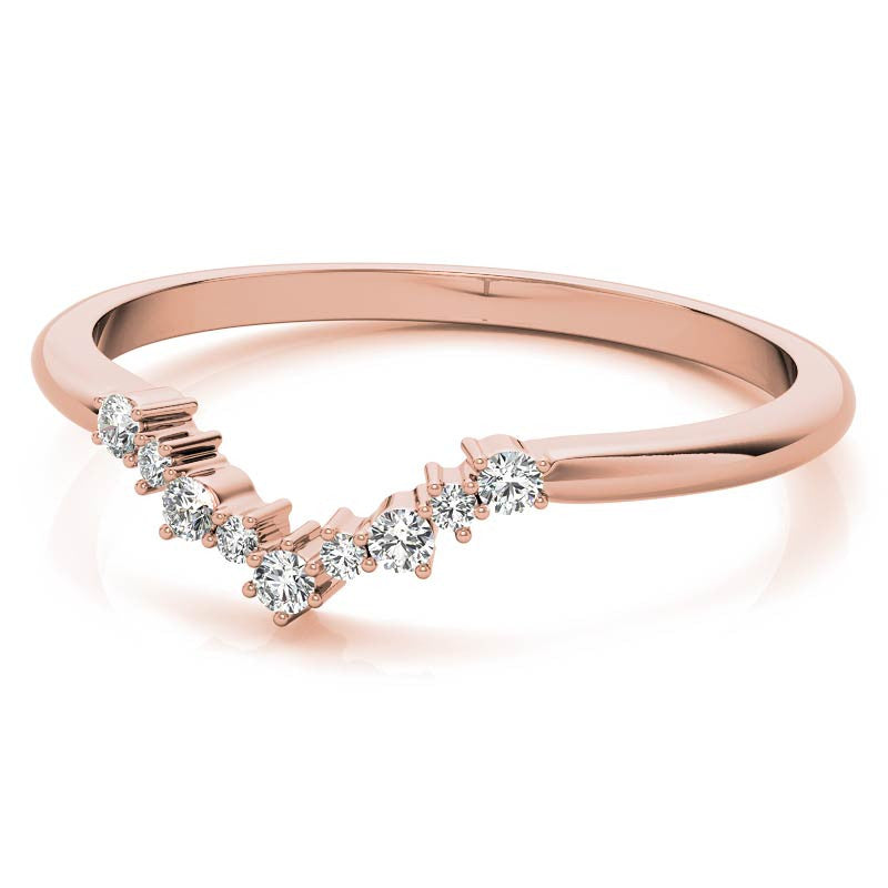 Round Curved Moissanite Stackable Band