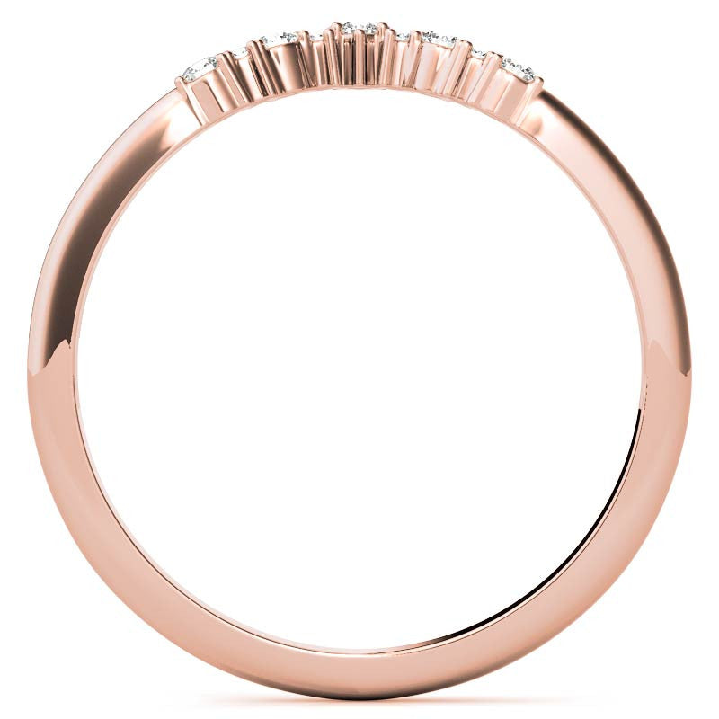 Round Curved Moissanite Stackable Band