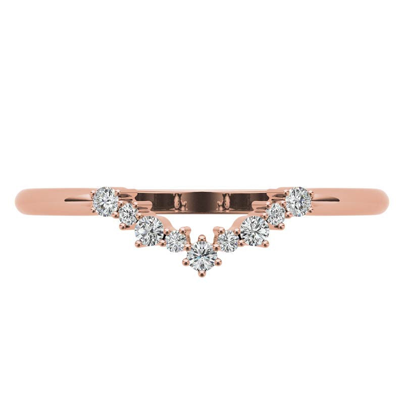 Round Curved Moissanite Stackable Band