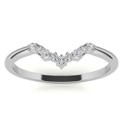 Round Curved Moissanite Stackable Band