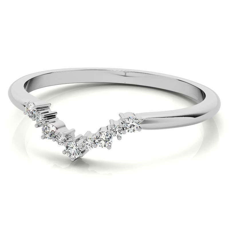 Round Curved Moissanite Stackable Band