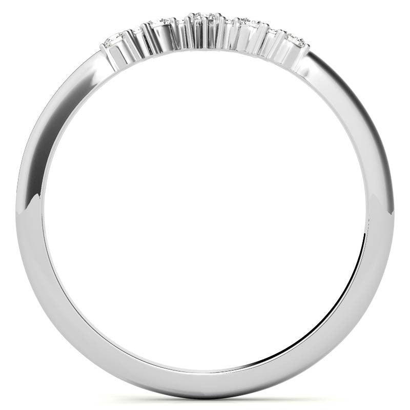 Round Curved Moissanite Stackable Band