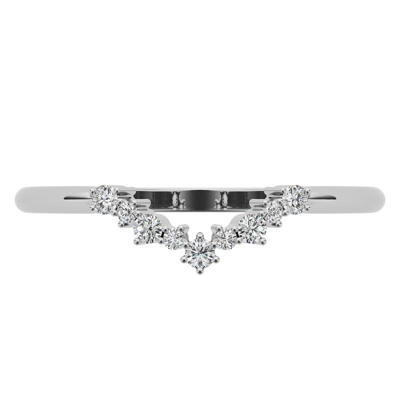Round Curved Moissanite Stackable Band