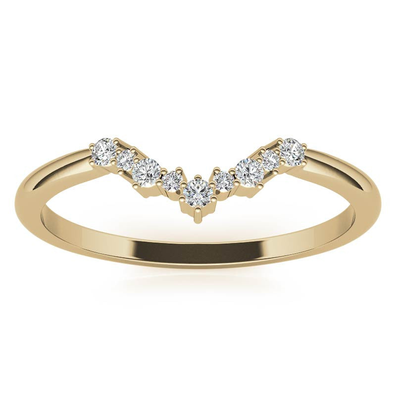 Round Curved Moissanite Stackable Band