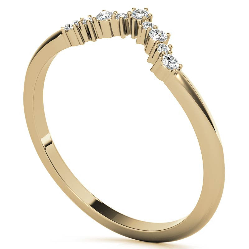 Round Curved Moissanite Stackable Band