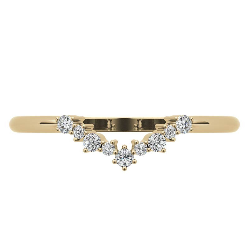Round Curved Moissanite Stackable Band