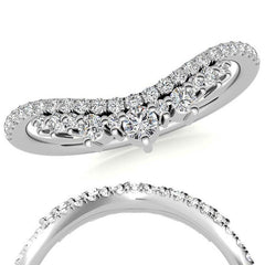 Round Curved Moissanite Stackable Band