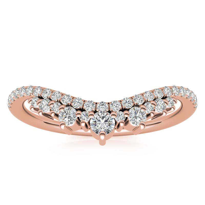 Round Curved Moissanite Stackable Band