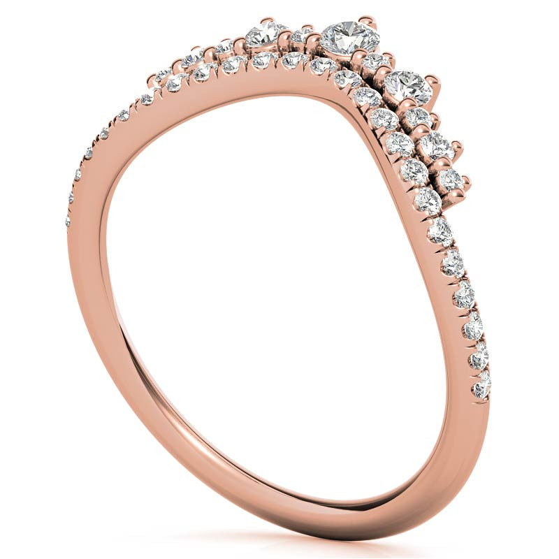Round Curved Moissanite Stackable Band