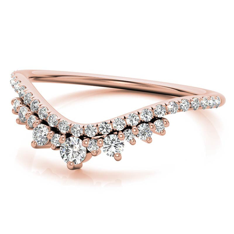 Round Curved Moissanite Stackable Band