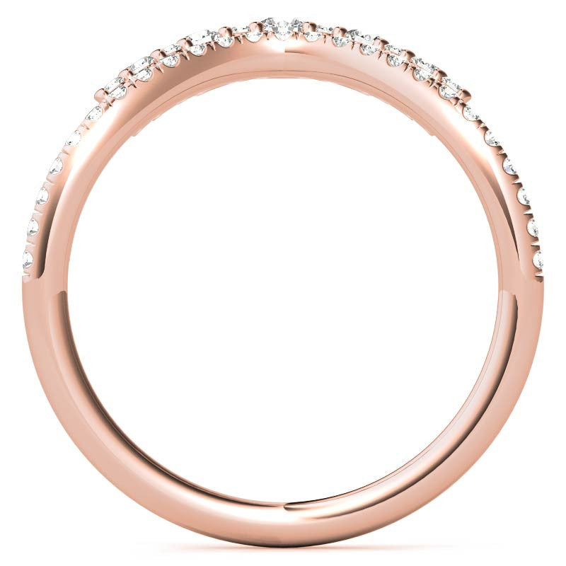 Round Curved Moissanite Stackable Band