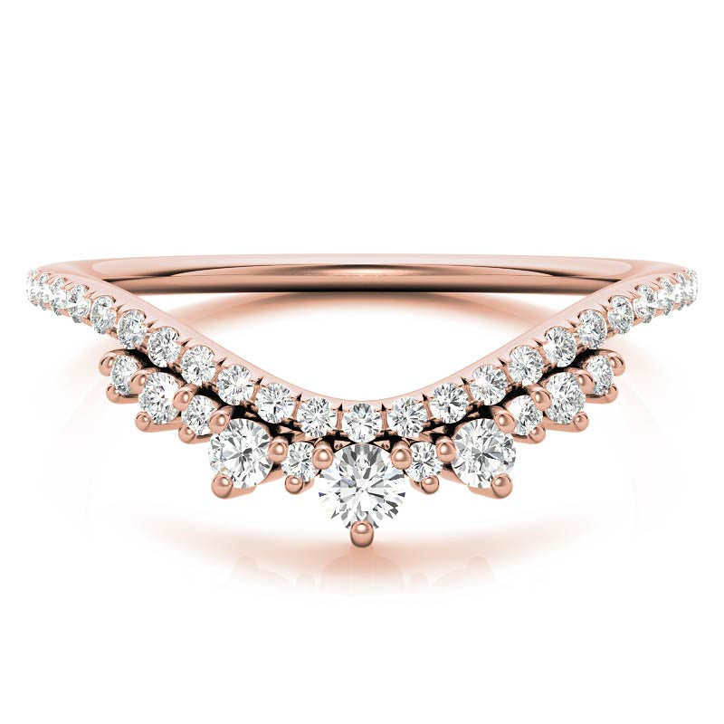 Round Curved Moissanite Stackable Band