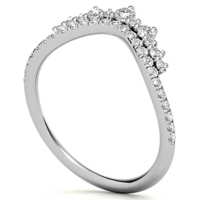 Round Curved Moissanite Stackable Band