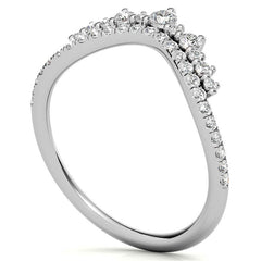 Round Curved Moissanite Stackable Band