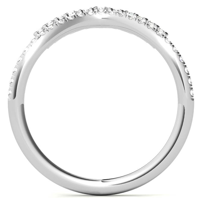 Round Curved Moissanite Stackable Band