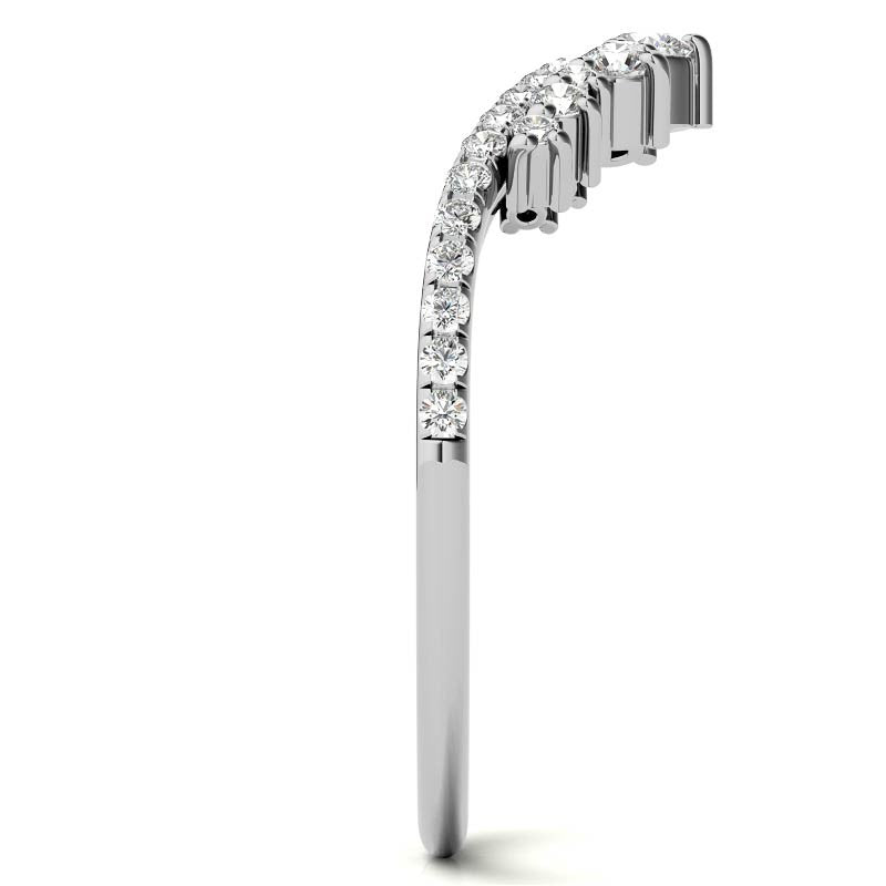 Round Curved Moissanite Stackable Band
