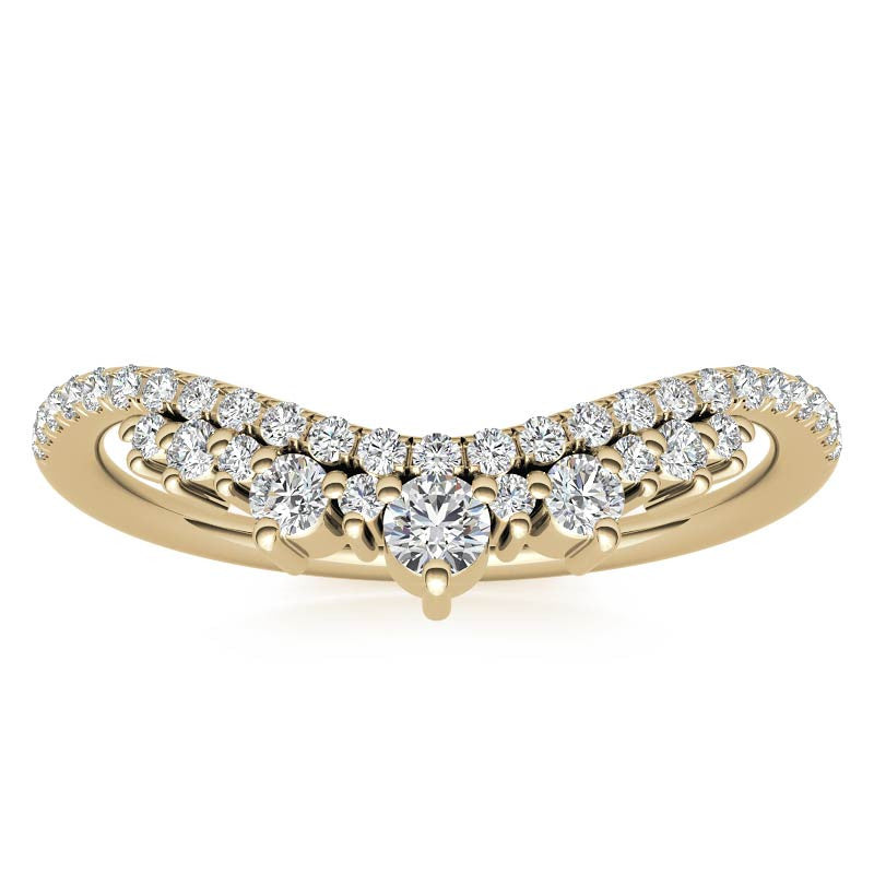 Round Curved Moissanite Stackable Band