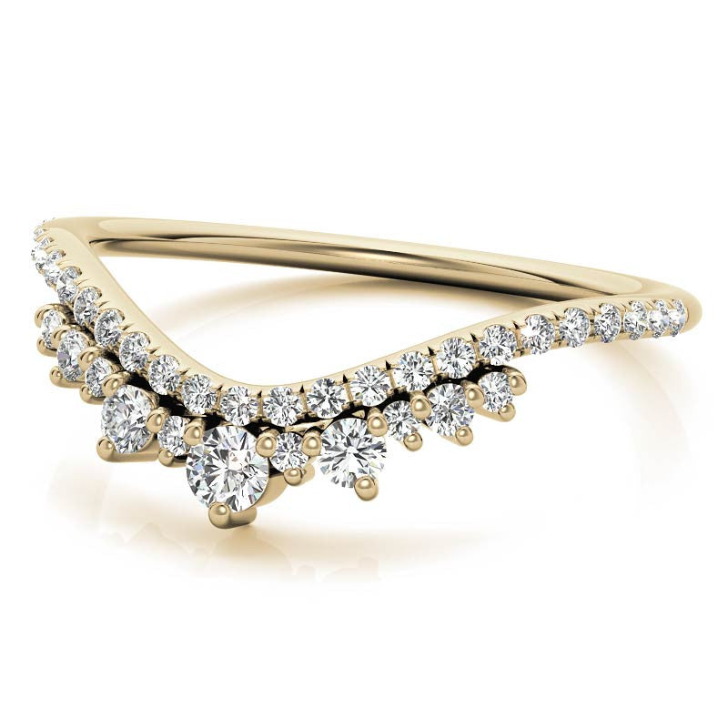 Round Curved Moissanite Stackable Band
