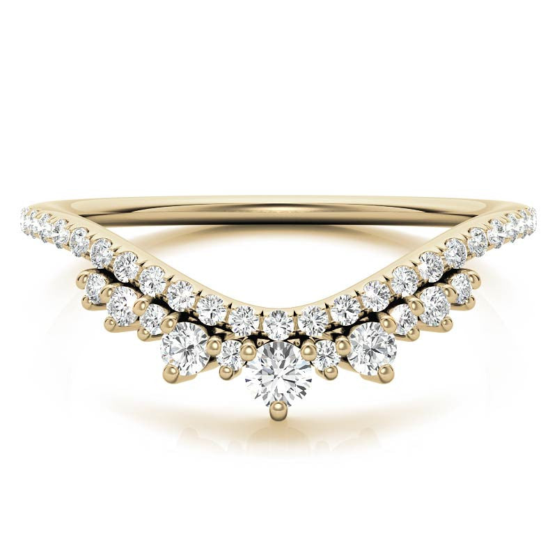Round Curved Moissanite Stackable Band