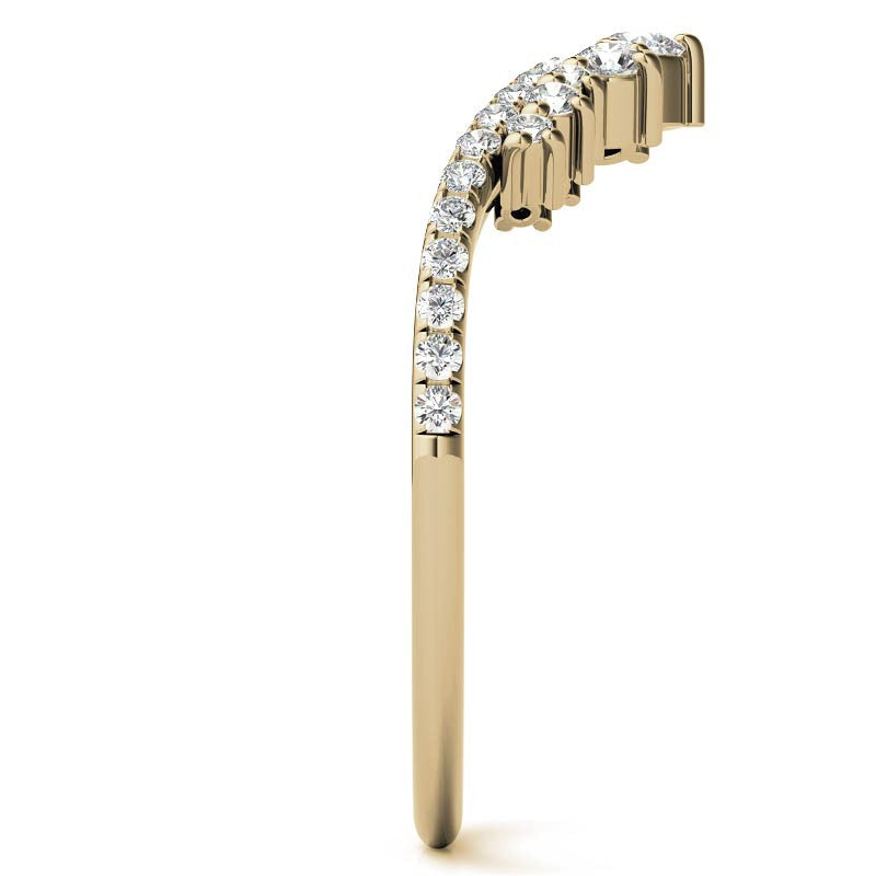 Round Curved Moissanite Stackable Band