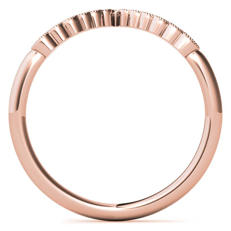 Graduated V-Shaped Stackable Band with Milgrain