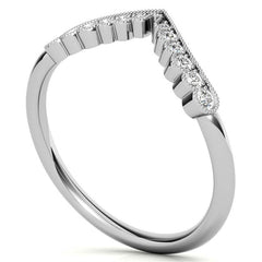 Graduated V-Shaped Stackable Band with Milgrain
